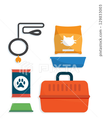 Cat dan dog supplies icon vector stock illustration Cat dan dog supplies icon vector stock illustration 129833003