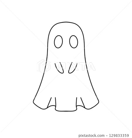 A ghostly figure with two eyes and a mouth is drawn in white A ghostly figure with two eyes and a mouth is drawn in white 129833359