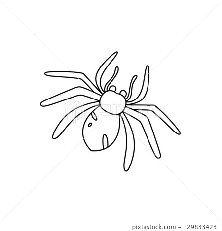 A spider is drawn in black and white A spider is drawn in black and white 129833423