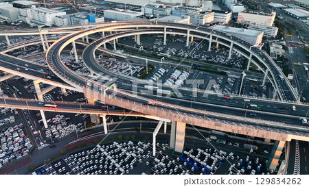 無人機航拍高速公路交叉口 無人機航拍高速公路交叉口 129834262