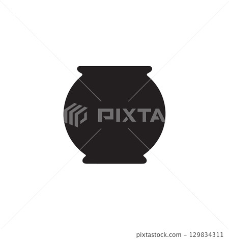 round pot silhouette icon for home decor and gardening use 129834311
