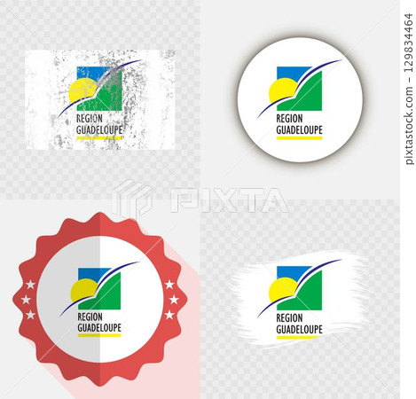 Guadeloupe National Flag Icon Collection. 129834464