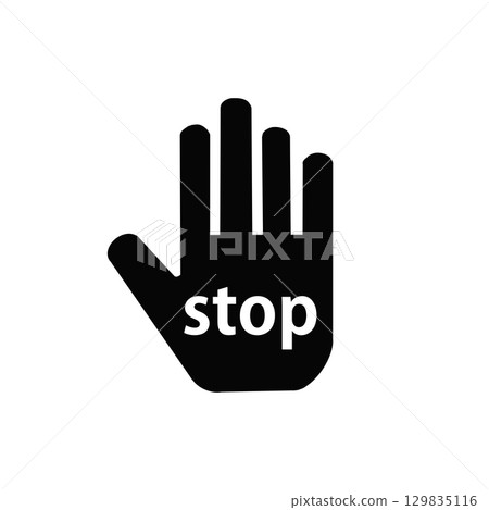 Stop Hand Sign Icon Stop Hand Sign Icon 129835116