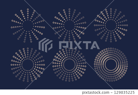 Retro gold round sun, sunburst, firework, bursting shapes from bubbles. Thin line abstract radial badges logotype, label, bk set. Retro gold round sun, sunburst, firework, bursting shapes from bubbles. Thin line abstract radial badges logotype, label, bk set. 129835225