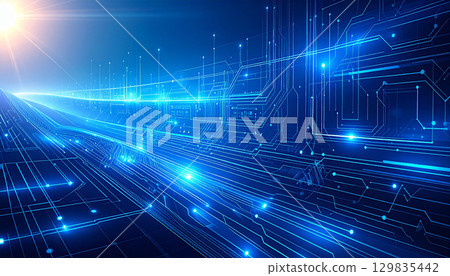 Future communications infrastructure unfolds with the rising sun 129835442