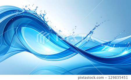 Dynamic abstract illustration of flowing water 129835451