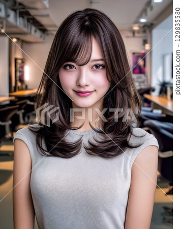 [髮型範本] 女性剪髮模特兒髮型目錄快照美妝形象 129835580