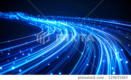 高速流動的藍色光線 高速流動的藍色光線 129835865