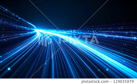 Futuristic light data stream Futuristic light data stream 129835879