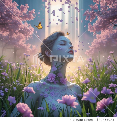 Flowers and girls 129835923