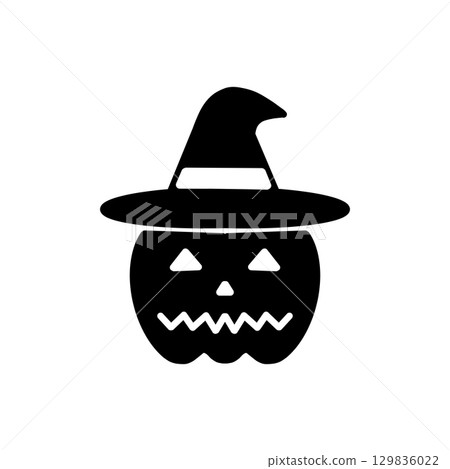 萬聖節南瓜圖示 – 女巫帽南瓜燈圖示(萬聖節 萬聖節南瓜圖示 – 女巫帽南瓜燈圖示(萬聖節 129836022
