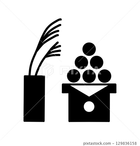 Moon Viewing Icon – Moon Viewing Dumplings and Japanese Pampas Grass Icon (Autumn Festival) 129836158