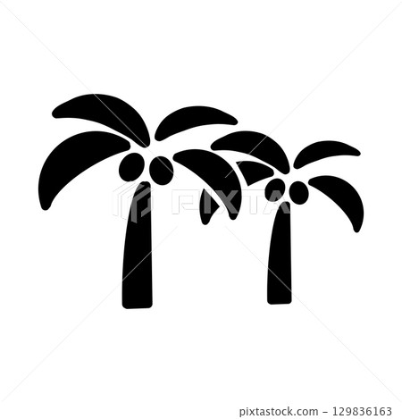 Palm Tree Icon – Palm tree icon (summer, resort, monochrome) 129836163