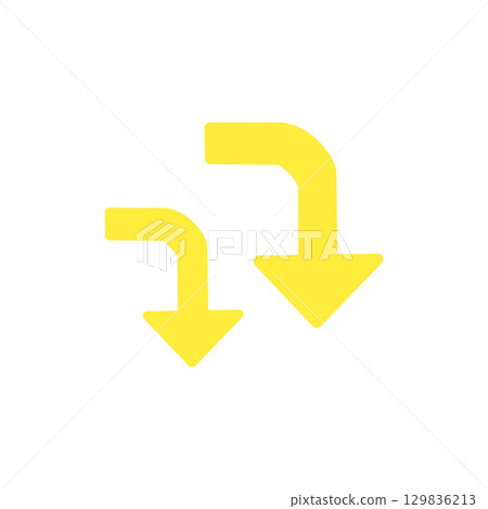 向下箭頭/曲線引導圖示 / 129836213