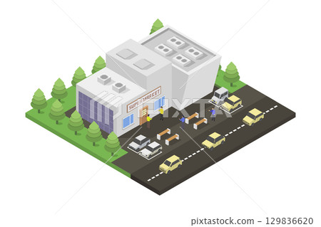 Isometric supermarket 129836620