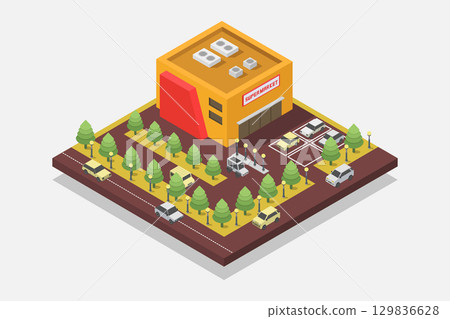 Isometric supermarket Isometric supermarket 129836628