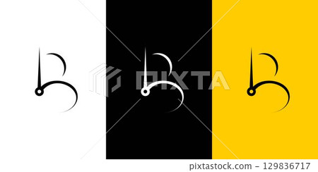 Modern and unique B time logo design 129836717
