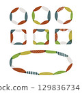A colorful and stylish Christmas wreath-style frame set 129836734