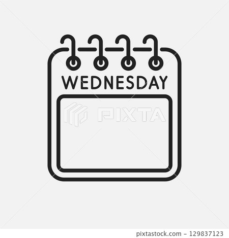 Icon page calendar day week Wednesday, empty space 129837123