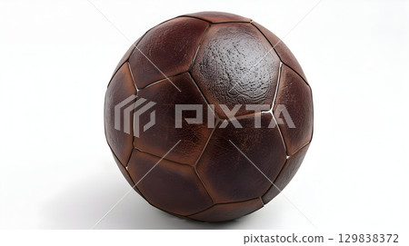 Leather Soccer Ball Icon Symbolizing Competitive Sports and Team Spirit Leather Soccer Ball Icon Symbolizing Competitive Sports and Team Spirit 129838372
