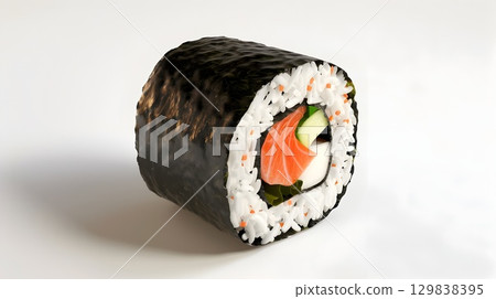 Exquisite 3D Sushi Roll Showcasing Authentic Japanese Cuisine and Gourmet Flavors 129838395