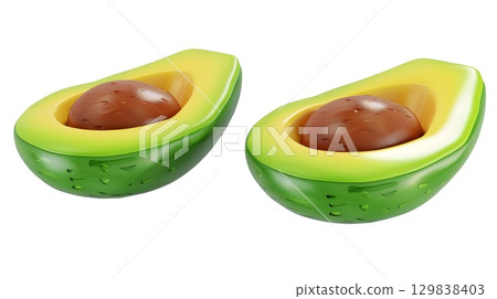 Healthy Avocado Icon Showcasing Fresh Plant-Based Nutrition 129838403