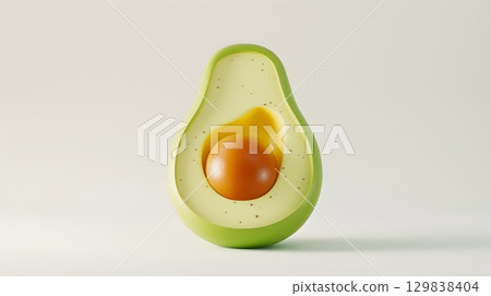 Avocado Icon Symbolizing Healthy and Vegan Food Trends on White Background 129838404