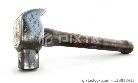 Robust and Metallic Hammer Icon Symbolizing Construction,DIY Projects,and Craftsmanship Robust and Metallic Hammer Icon Symbolizing Construction,DIY Projects,and Craftsmanship 129838435