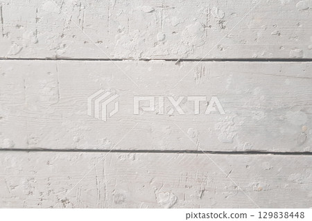 Old white painted exfoliate rustic bright light wooden texture. Wood background shabby Old white painted exfoliate rustic bright light wooden texture. Wood background shabby 129838448