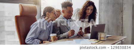 The art of teamwork and brainstorming is essential for collaboration in a modern office environment The art of teamwork and brainstorming is essential for collaboration in a modern office environment 129838834