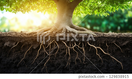 Roots of a Tree Forming a Network 129838915