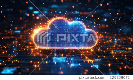 Innovative illustration of modern technology, cloud computing 129839071
