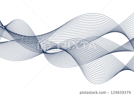 Abstract Wave Line Pattern on White Background Vector File Format 129839379