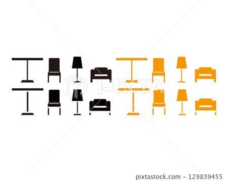 Set of simple furniture icons Set of simple furniture icons 129839455