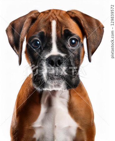 拳師犬小狗肖像 129839572