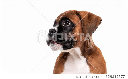 Boxer puppy portrait Boxer puppy portrait 129839577