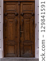 Beautiful vintage door with handle in Old Prague 129841591