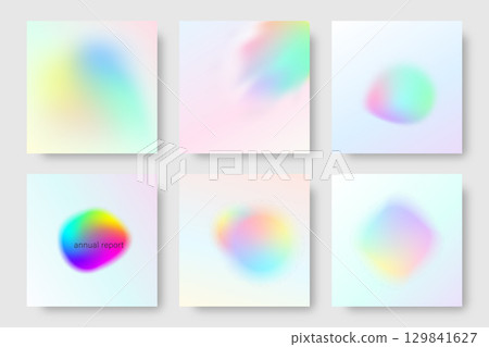 Set of abstract gradient blur backgrounds vector Set of abstract gradient blur backgrounds vector 129841627