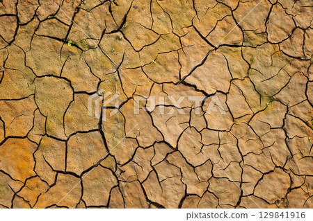 Cracked earth texture showing drought and climate change effects Cracked earth texture showing drought and climate change effects 129841916