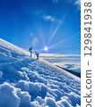 man on snowy mountains man on snowy mountains 129841938