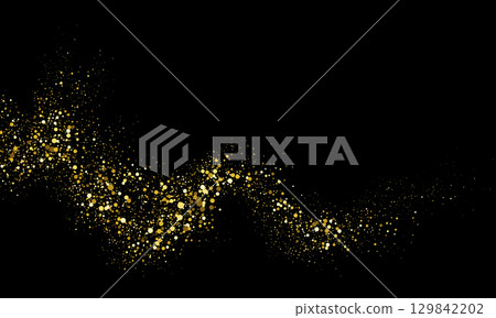 Gold glitter wave on black background - Stock Illustration [129842202 ...