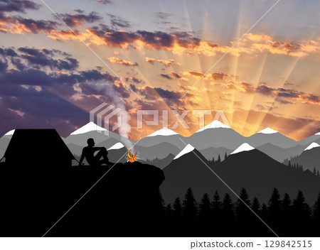 Concept of mountain tourism Concept of mountain tourism 129842515