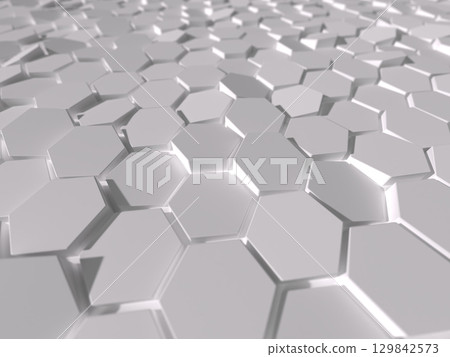不均勻六角形面板的 3D 插圖 不均勻六角形面板的 3D 插圖 129842573
