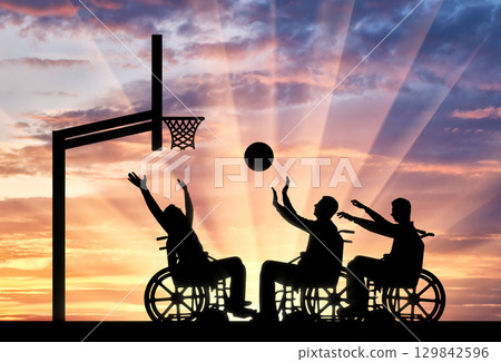 Concept of sports lifestyle people with disabilities Concept of sports lifestyle people with disabilities 129842596