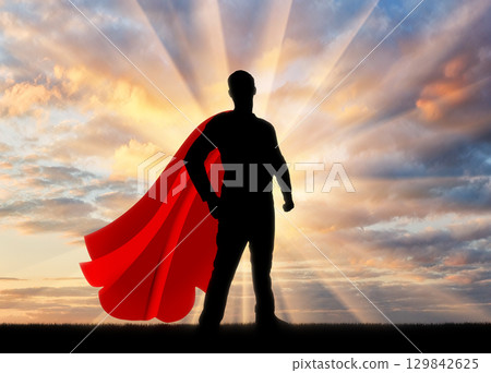 Successful strong superhero businessman Successful strong superhero businessman 129842625