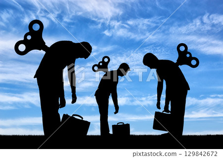 The concept of a tired business team from work 129842672