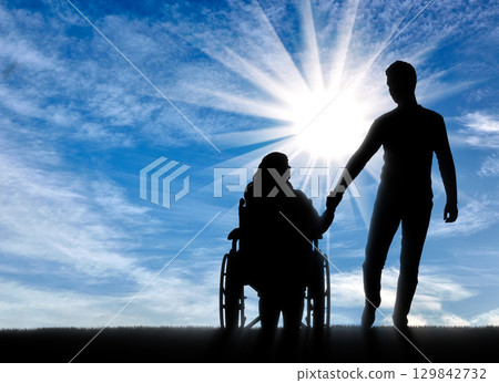 Concept of helping people with disabilities 129842732