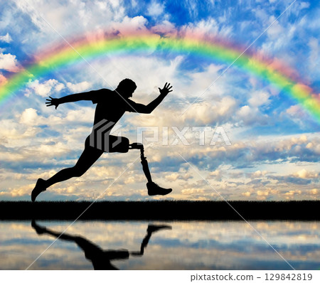 Concept of disability, prosthetic leg 129842819