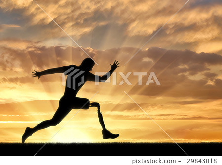 Concept of disability, prosthetic leg 129843018