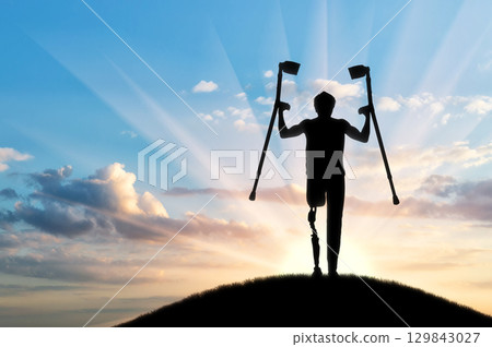 Concept of disability, prosthetic leg 129843027